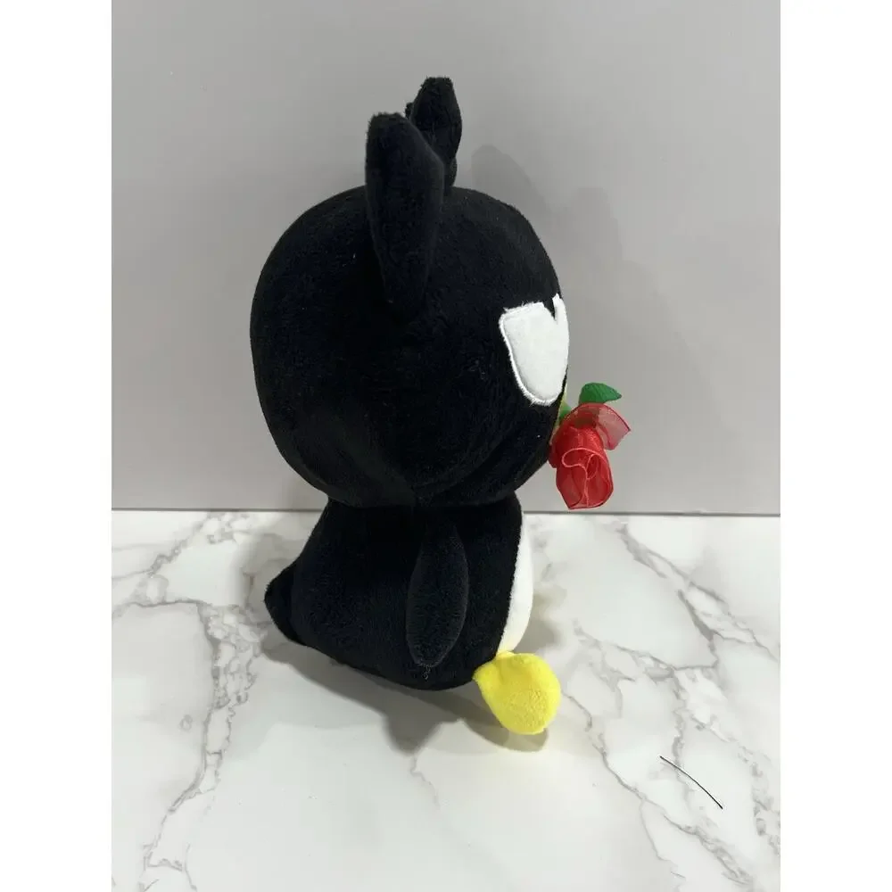 2024 Sanrio Badtz-Maru Plush w/ Rose 10” Black Penguin Stuffed Animal